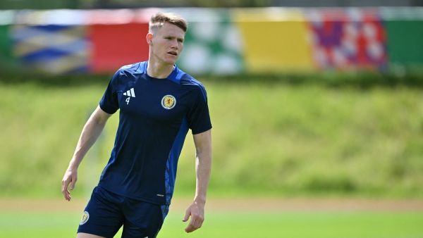 Scotland's midfielder #04 Scott McTominay attends a MD-1 training session on the eve of their UEFA Euro 2024 Group A football match against Hungary, at the team's base camp in Garmisch-Partenkirchen, on June 22, 2024. (Photo by MIGUEL MEDINA / AFP)