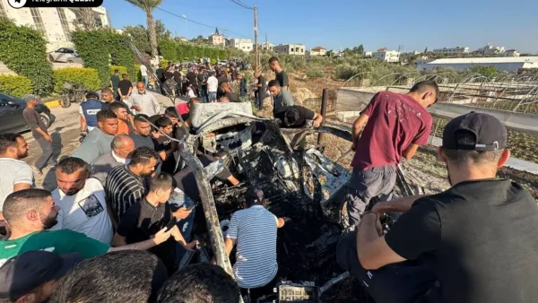 خمسة فلسطينيين استشهدوا جراء قصف طائرة مسيرة إسرائيلية للمركبة الفلسطينية قرب قرية زيتا.