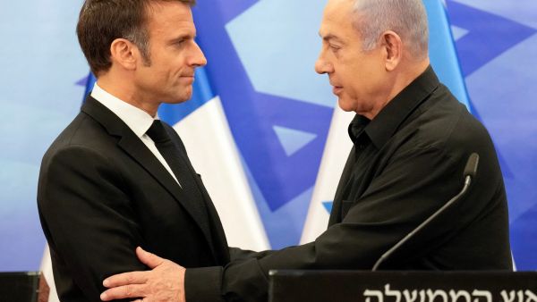 Israeli Prime Minister Benjamin Netanyahu and French President Emmanuel Macron