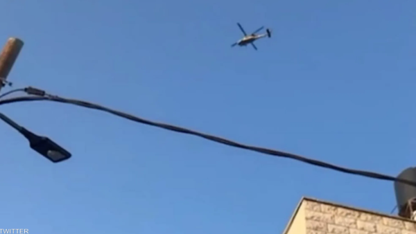 إحدى مروحيات الجيش الإسرائيلي بعد الحادث الأمني الصعب