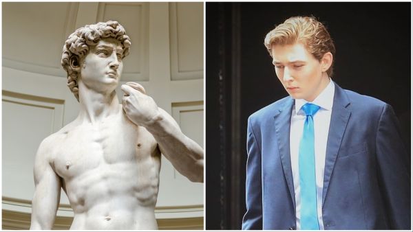 Barron Trump and Michelangelo's sculpture
