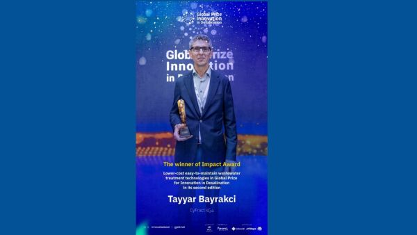 Tayyar Bayrakci. More than SAR 10M prize funding awarded to Global Prize Innovation in Desalination winners to advance solutions that address global water scarcity