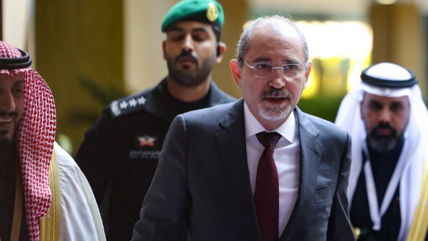 Jordan's Foreign Minister Ayman Safadi arrives to attend an Arab officials' meeting in Riyadh on January 12, 2025, to be followed by a second meeting that will feature wider participation, including top diplomats from the Middle East and Europe to discuss Syria. (Photo by Fayez Nureldine / AFP) Jordan's Foreign Minister Ayman Safadi