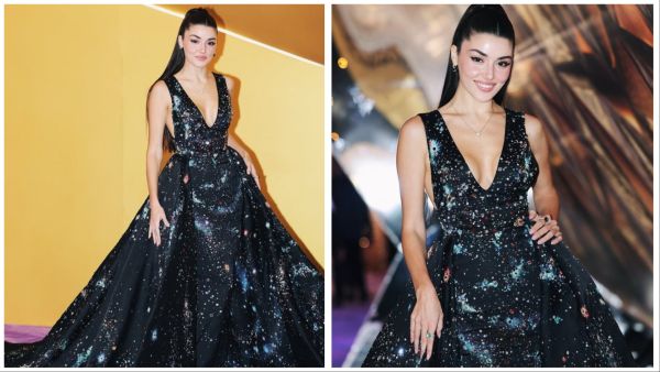 Turkish star Hande Erçel at Joy Awards 2025 in Saudi Arabia.