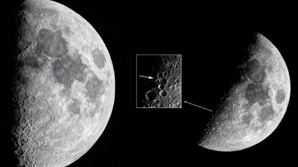 What is behind the “X” mark on the moon’s surface? (Jeddah Astronomy Society Facebook)