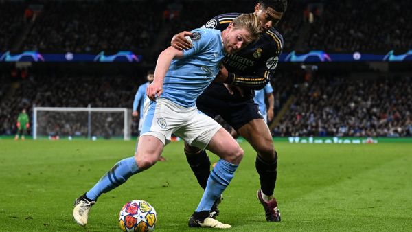 تشكيلات الفرق: مانشستر سيتي - ريال مدريد في دوري أبطال أوروبا 2024-25 (Photo by Paul ELLIS / AFP) تشكيلات الفرق: مانشستر سيتي - ريال مدريد في دوري أبطال أوروبا 2024-25