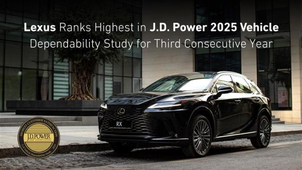 Lexus Ranks Highest in J.D. Power 2025 Vehicle Dependability Study for Third Consecutive Year Lexus Ranks Highest in J.D. Power 2025 Vehicle Dependability Study for Third Consecutive Year