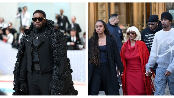 Sean Combs / Sean 'Diddy' Combs's children Chance Combs (L) and Christian Combs (R) and his mother Janice Combs