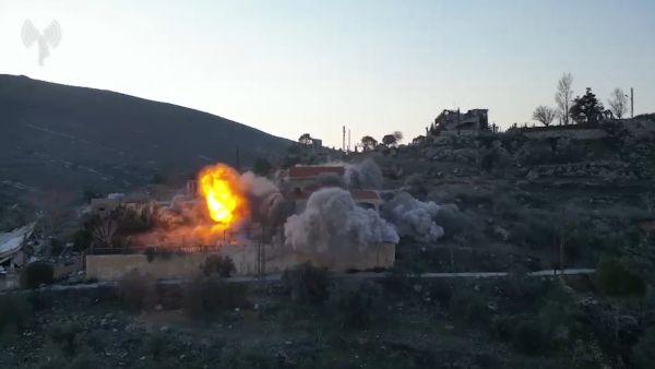 This screen grab from a handout video released by the Israeli army on February 3, 2025, showing smoke billowing during what the Israeli Army says are soldiers of the 91st Division operating in various areas in southern Lebanon. The November 27 truce in Lebanon came after more than a year of hostilities between Israel and Hezbollah, including two months of all-out war. (Photo by Israel Army / AFP) Israeli soldier seriously wounded in accidental landmine Blast near Lebanon border