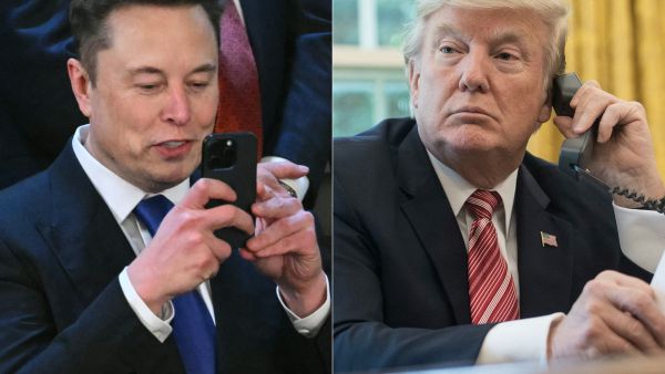 (COMBO) This combination of pictures created on June 06, 2025 shows Elon Musk taking a picture with his phone ahead of US President Donald Trump's address to a joint session of Congress in the House Chamber of the US Capitol in Washington, DC, on March 4, 2025.  (Photo by SAUL LOEB and NICHOLAS KAMM / AFP) Elon Musk deletes posts attacking trump amid renewed tensions