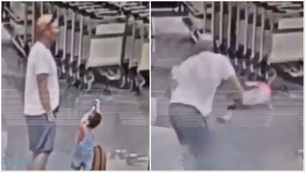 A man was arrested after attacking a child at Moscow Airport