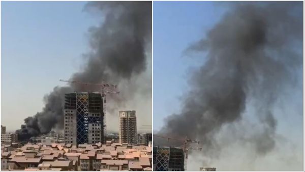 black smoke seen in Chitgar area in Tehran
