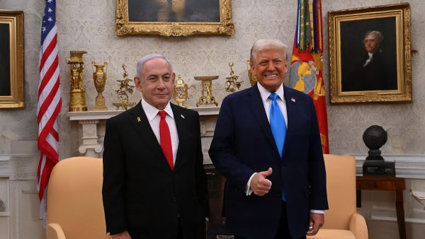  الرئيس الأميركي دونالد ترامب ورئيس الوزراء الإسرائيلي بنيامين نتنياهو