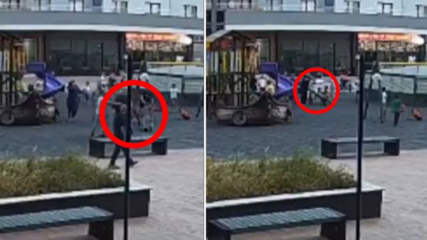Turkish man attacks two kids.