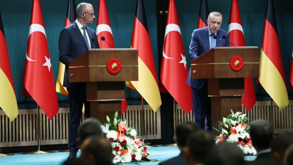 Turkish President Recep Tayyip Erdoğan (right) and German Chancellor Friedrich Merz during a joint press conference in Ankara, October 30, 2025. Photo: Presidency of the Republic of Turkey / @trpresidency German chancellor meets Erdoğan in Ankara, seeks reset with Turkey