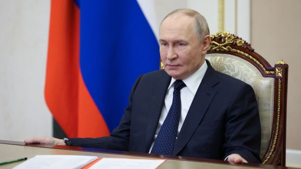 In this pool photograph distributed by the Russian state agency Sputnik, Russia's President Vladimir Putin chairs a Security Council meeting via a videoconference at the Kremlin in Moscow on October 24, 2025. (Photo by Alexei Babushkin / POOL / AFP) 4"Putin's war machine Is crumbling," warns NATO — France responds with mirage firepower