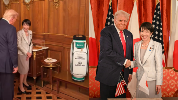 Margo Martin on X /Japan's Prime Minister Sanae Takaichi (R) and US President Donald Trump attend a signing ceremony after a Japan-US Summit at the Akasaka State Guest House in Tokyo on October 28, 2025. (Photo by ANDREW CABALLERO-REYNOLDS / AFP) Takaichi
