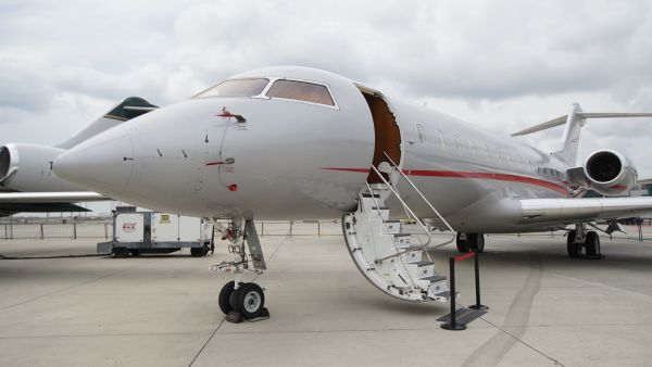 MNG Airlines Bombardier BD-700-1A10 Global Express (9126) display in Istanbul Airshow in Istanbul Ataturk Airport