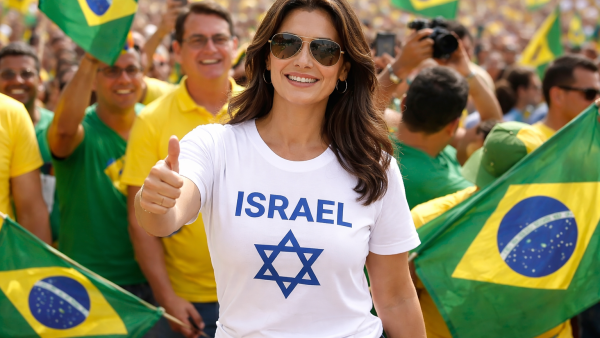 ميشيل بولسونارو تظهر بقميص “إسرائيل” في مظاهرات استيقظي يا برازيل