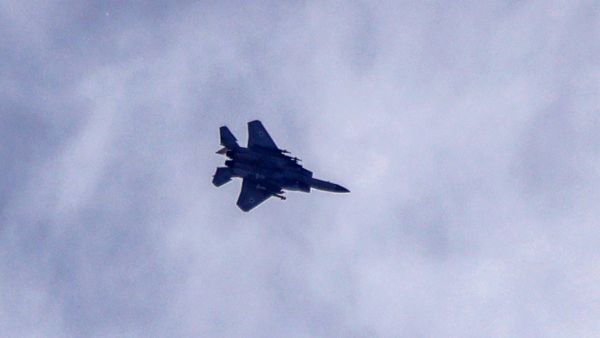 Israeli fighter jet flies over the southern Lebanese