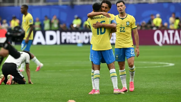 فرحة البرازيل وصدمة اليابان بعد الهدف