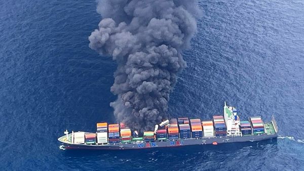 tanker on fire