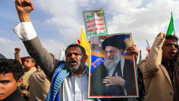 Pro Iran demonstrations in by Houthis in Yemen