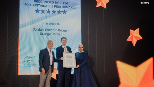 KACE Grants Orange Jordan the 6-Star Recognized for Excellence Certificate from EFQM