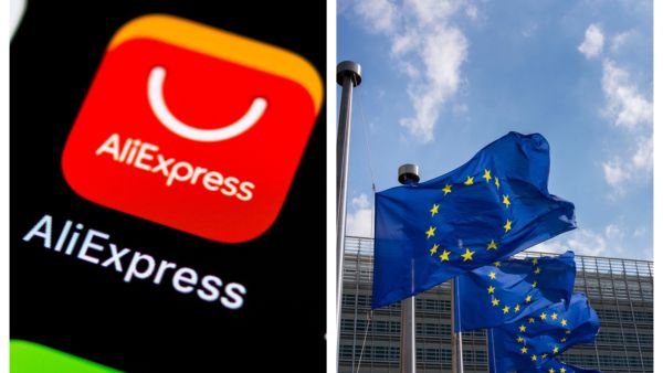Ali Express app logo / EU flags