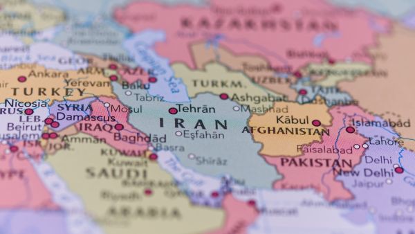 Iran on a map