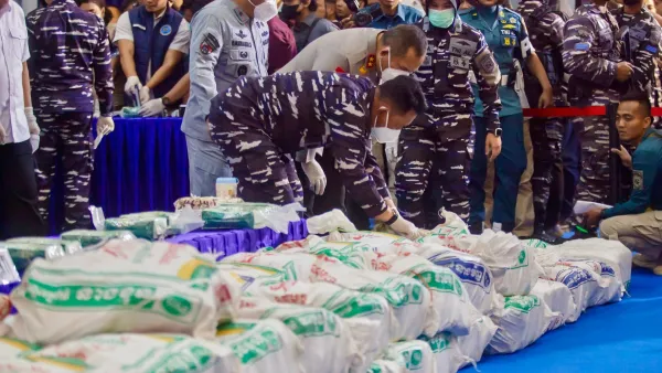 Indonesian police drug seizure