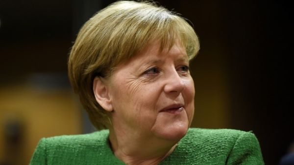 Germany's Chancellor Angela Merkel attends a High Level Conference on the Sahel at the European Commission in Brussels on Feb. 23, 2018. 
(JOHN THYS / POOL / AFP)