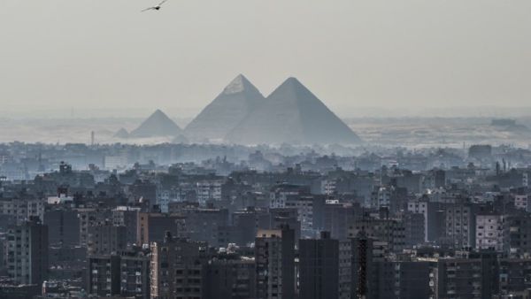 A picture taken on Feb. 28, 2018 shows a view of the Pyramids of Giza on the southwestern outskirts of the Egyptian capital Cairo. 
(KHALED DESOUKI / AFP)