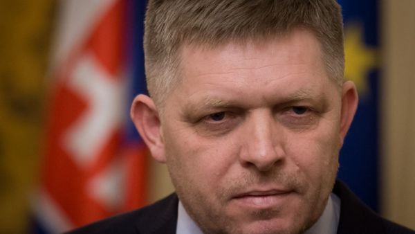 Slovak Prime Minister Robert Fico looks on during a press conference in Bratislava on Mar. 14, 2018. Slovak Prime Minister Robert Fico announced Wednesday, Mar. 14, 2018, his resignation, demanded by the opposition, following the assassination in February of the investigative journalist Jan Kuciak.
(VLADIMIR SIMICEK / AFP)