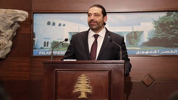 Lebanese Prime Minister Saad Hariri addresses the media after announcing the new cabinet during a press conference at the presidential palace in Baabda. (AFP/ File Photo)