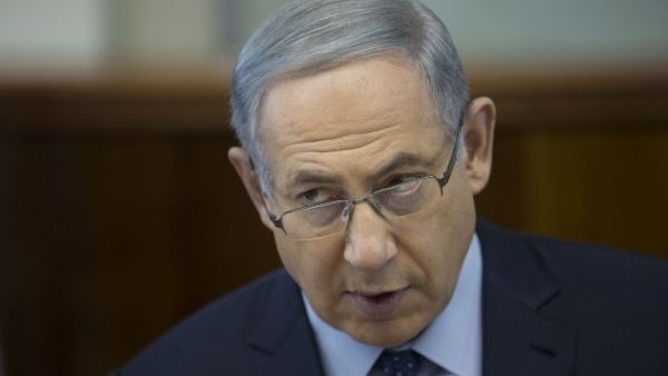 Israeli Prime Minister Benjamin Netanyahu attends the weekly cabinet meeting at his office in Jerusalem, on March 6, 2016. (AFP/Abit Sultan)