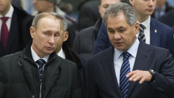 Russian President Vladimir Putin listens to Defence Minister Sergei Shoigu about 450 miles east of Moscow, on February 12, 2016. (AFP/Alexander Zemlianichenko) Russian President Vladimir Putin listens to Defence Minister Sergei Shoigu about 450 miles east of Moscow, on February 12, 2016. (AFP/Alexander Zemlianichenko)