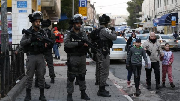 Israeli security forces stand guard in Jerusalem's Old City on Jan. 6, 2018, as protests continue in the region amid anger over U.S. President Donald Trump's recognition of Jerusalem as its capital (AFP)