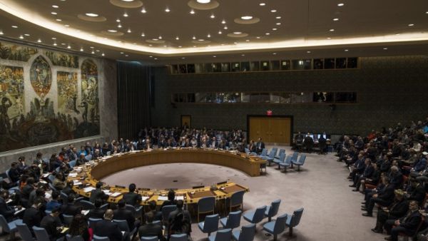 A Security Council meeting at the United Nations headquarters in New York on Jan. 18, 2018 (Jewel SAMAD / AFP)
