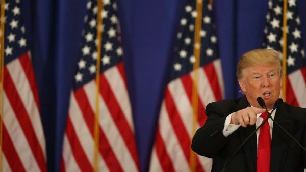 Republican presidential candidate Donald Trump speaks during a press conference at the Trump National Golf Club Jupiter on March 8, 2016 in Jupiter, Florida. (AFP/Joe Raedle)