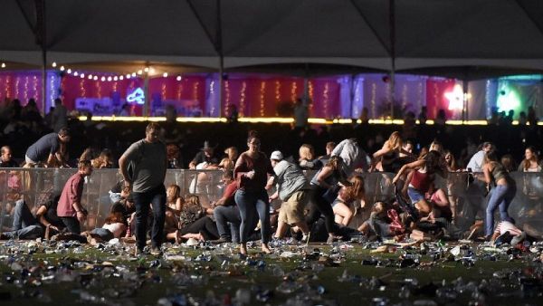 Police have yet to make any official statements regarding a possible motive for the massacre, which saw Paddock barricade himself in a hotel room on the 32nd floor of the Mandalay Hotel with 23 firearms before shooting 59 people dead and injuring 527 (AFP)

