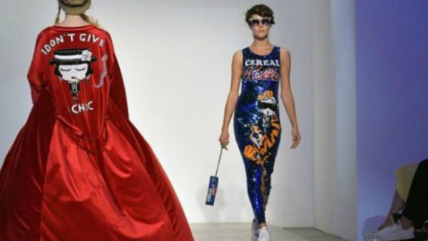 Ludovica Virga will her signature, playful collection at the last day of Arab Fashion Week in Riyadh on Saturday. (Source: AFP)