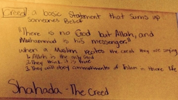 According to some parents, learning about Islam is akin to indoctrination. (Twitter)