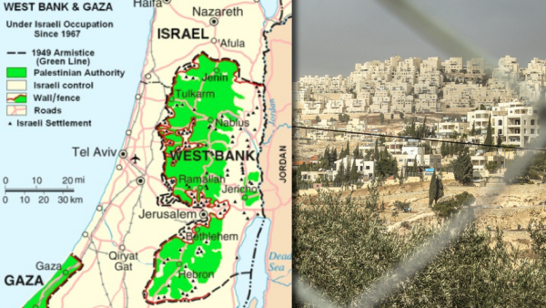 A map showing illegal settlement expansion in the West Bank in 2007 (Wikimedia/Shutterstock)