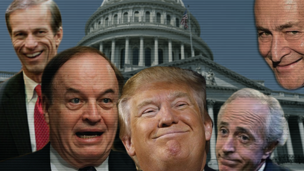 Trump and the Senators that supported his Jerusalem move (Al Bawaba)