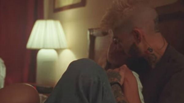 Saucy: The half-Pakistani hunk is reminded of his intimate moments with Sofia in the previous video as they continue the sizzling display together (Source: Vevo)