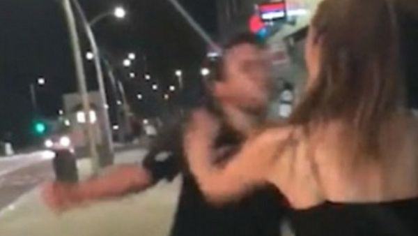 Man knocks woman unconscious after punching her (Screneshoot)
