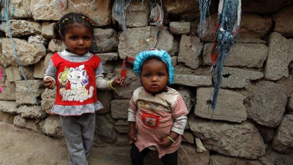 Two Yemeni children pose in the capital Sana'a (AFP/File Photo)	