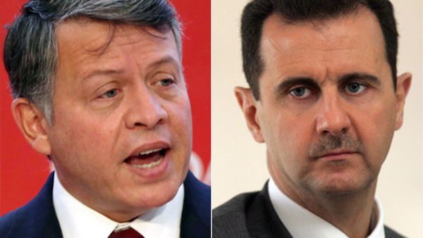 Jordan's King Abdullah (L) and Syrian President Bashar al-Assad. AFP/File Photo)