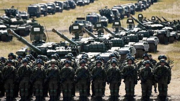 Russian troops and military equipment parade with China and Mongolia in Siberia. (AFP/File)